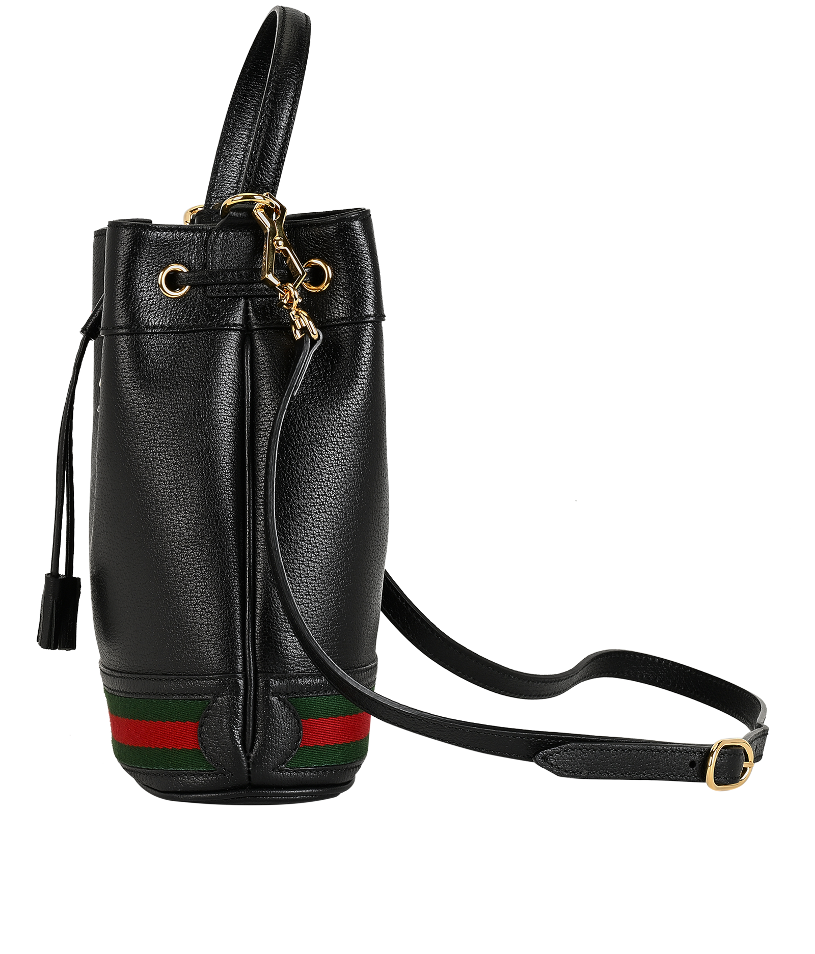 Ophidia Small Bucket Bag, &pound;750, Handbags, Black, Leather, Bottom view